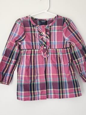 Chaps Toddler Girl Plaid Long Sleeve Shirt 3T